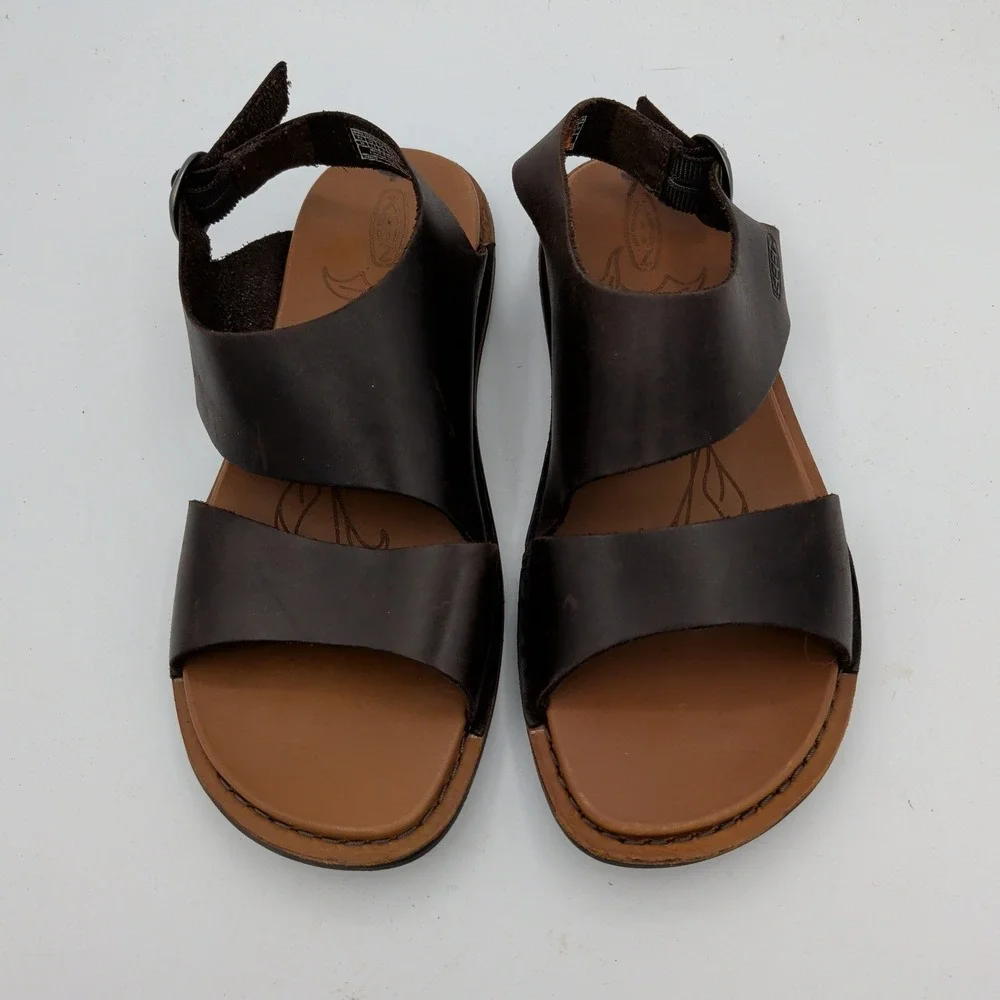 KEEN Sofia 2 Strap Sandal 1020450 Womens Brown Leather Slingback Buckle Size 7.5